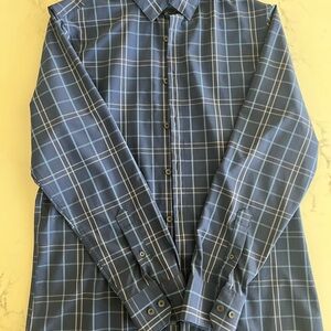 Men's Mizzen+Main no-tuck Blue Plaid Shirt